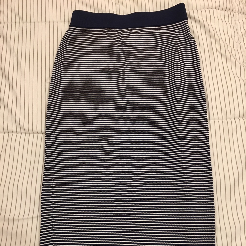 Michealkors Striped Stretch-Viscose Pencil Skirt